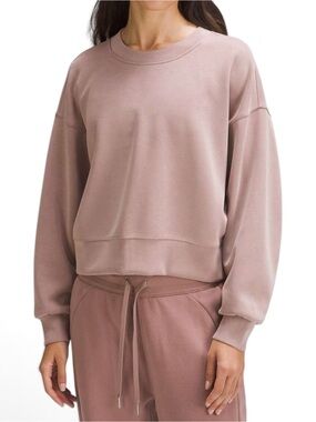 Lululemon Softstreme Perfectly Oversized Cropped Crew Twilight Rose Size 6